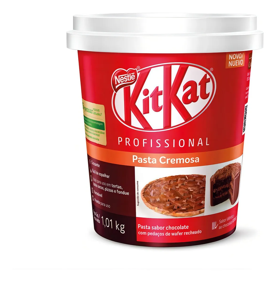 Pasta Cremosa Nestlé KitKat de Chocolate com Wafer Crocante para Recheio e Cobertura (1.01 kg)